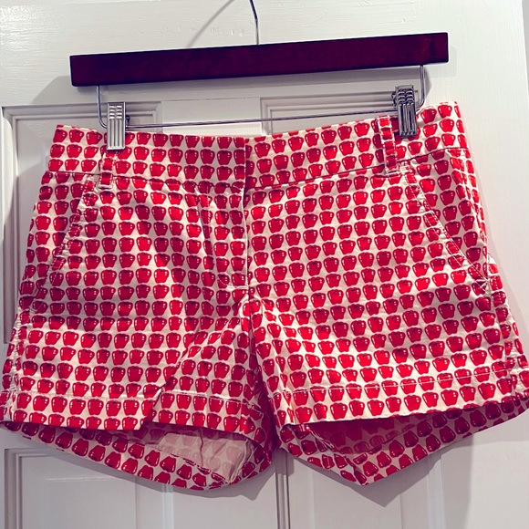 🍎J. Crew🍎 Apple Print Cotton Shorts Size 2 - Picture 4 of 8